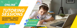 Online Tutor Service Ad Template Фотография обложки профиля Facebook