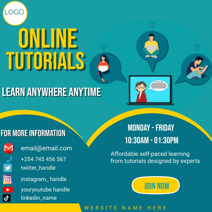 Adds For Tutorial Copy of online tutorial advert | PosterMyWall