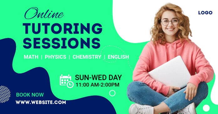 Online Tutorial Session Banner ad Isithombe Esabiwe ku-Facebook template
