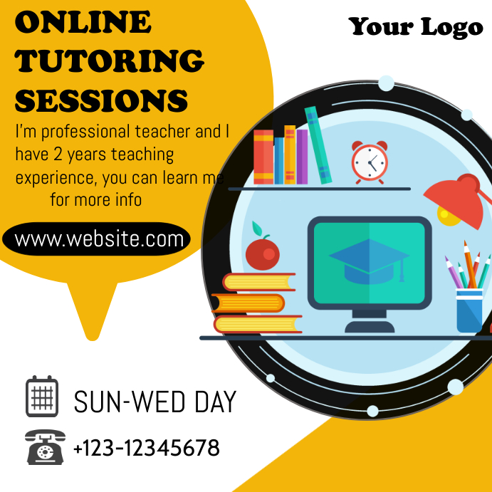 ONLINE TUTORING | online teaching Template | PosterMyWall
