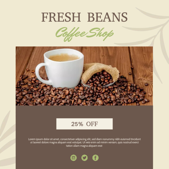 Coffes Shop Promotional Template Сообщение Instagram