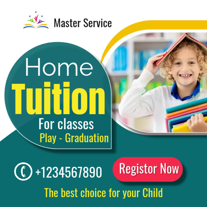 Online Tutoring and home tuition centers Template | PosterMyWall