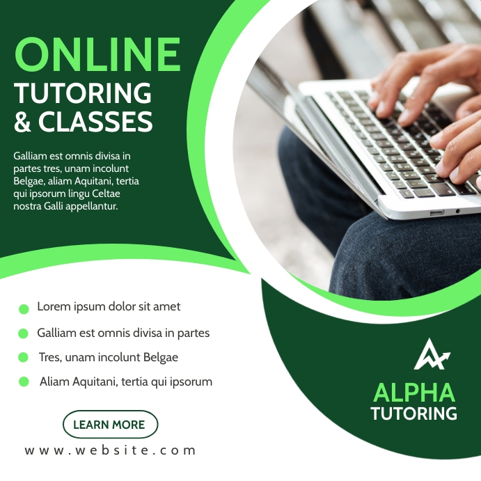 Tutorial Class Posts online tutoring classes instagram post advert Template | PosterMyWall