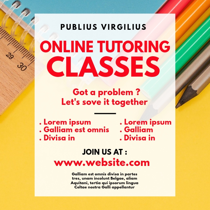 Tutorial Class Posts Online tutoring classes instagram post Template | PosterMyWall