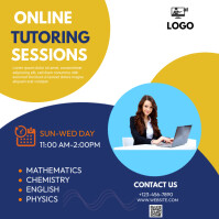 White Online Tutoring Sessions Instagram Post Template | PosterMyWall