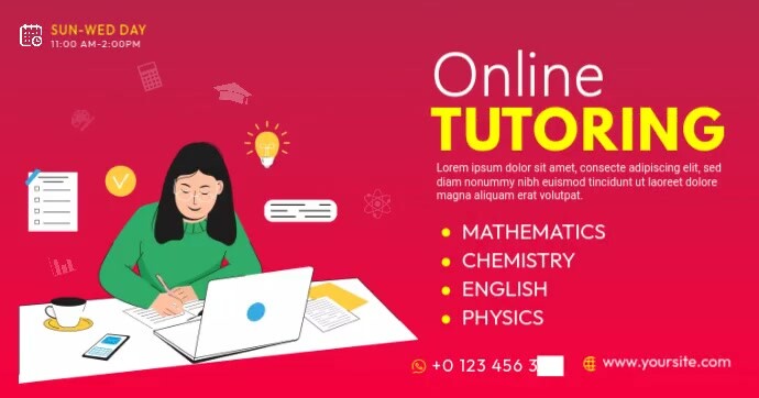 Online Tutoring Facebook Shared Image template