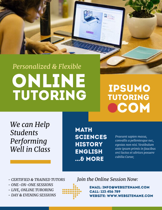 Online Tutoring Flyer Template PosterMyWall Online Tutoring Flyer Template PosterMyWall