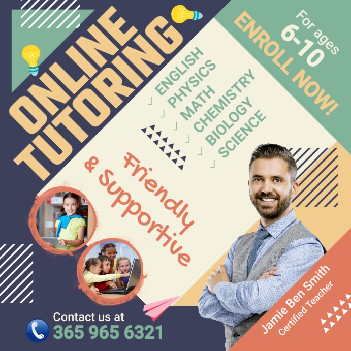 Online Tutoring Instagram Post Template | PosterMyWall