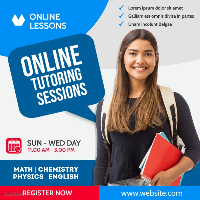 Online tutoring lessons instagram post banner Template | PosterMyWall
