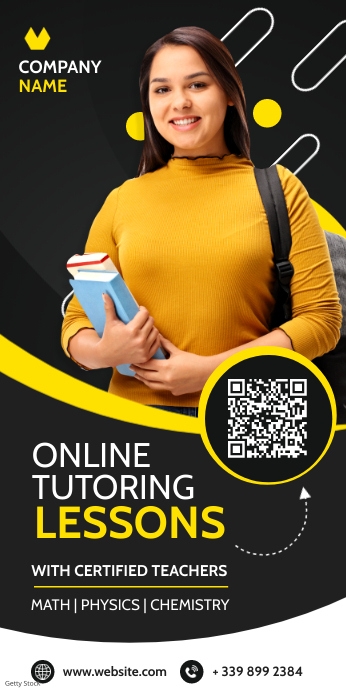 online tutoring lessons roll up banner templa Template | PosterMyWall
