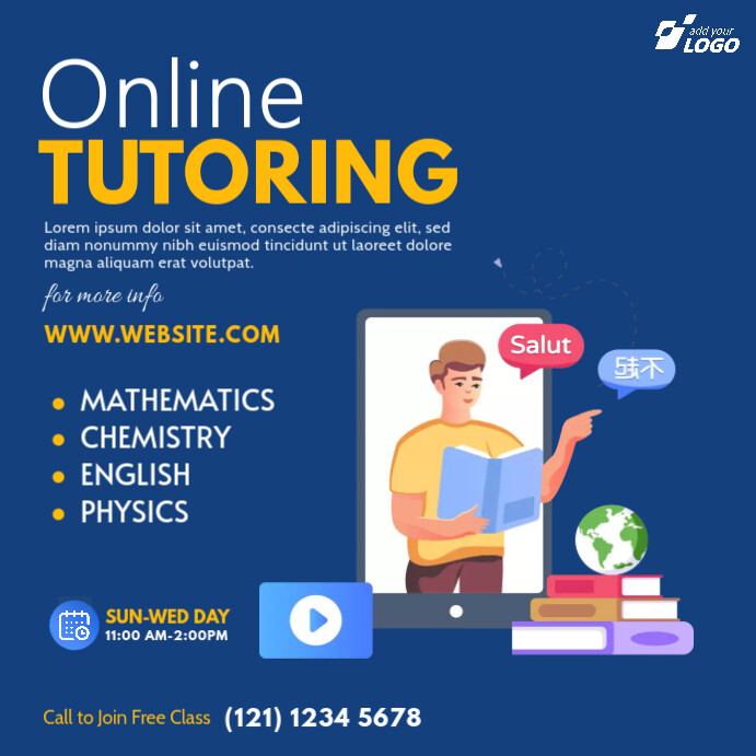Online Tutoring Service Ad Template | PosterMyWall