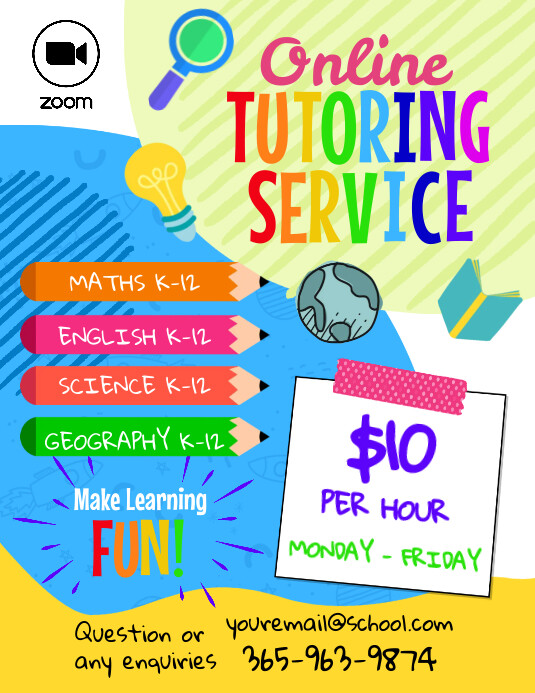 Online Tutoring Service Flyer Template PosterMyWall
