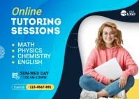 Online Tutoring Session Banner Ad Postcard template