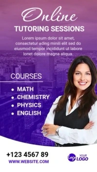 Online Tutoring Session Banner ad Instagram Story template