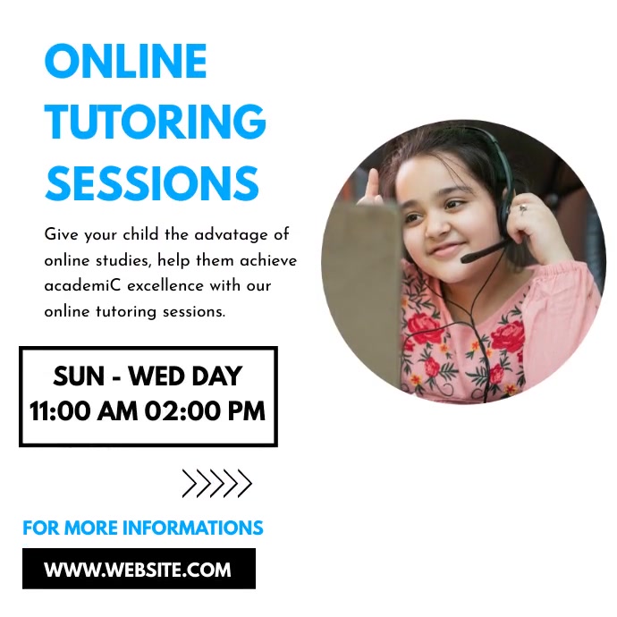 Online Tutoring Sessions Ad Template | PosterMyWall