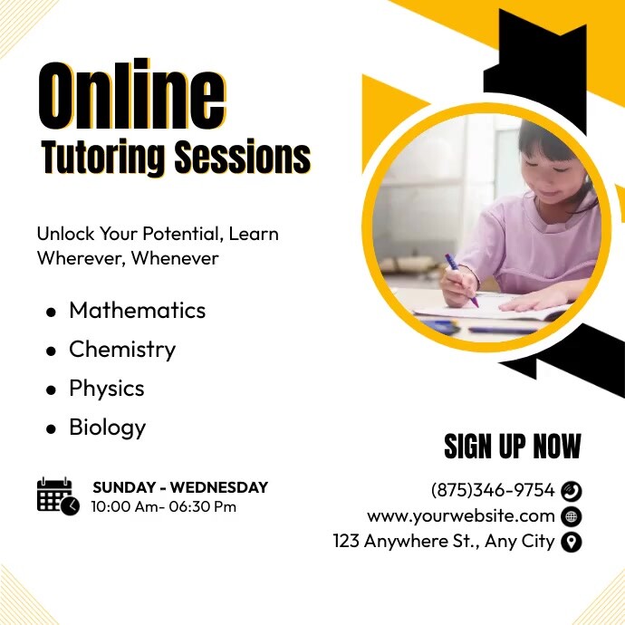 Online Tutoring Sessions Template | PosterMyWall