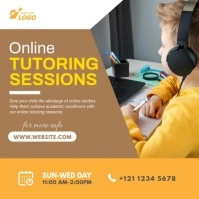 Online Tutoring Sessions Instagram Post template