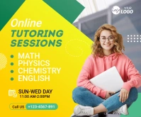 Online Tutoring Sessions Educational Rectangle moyen template