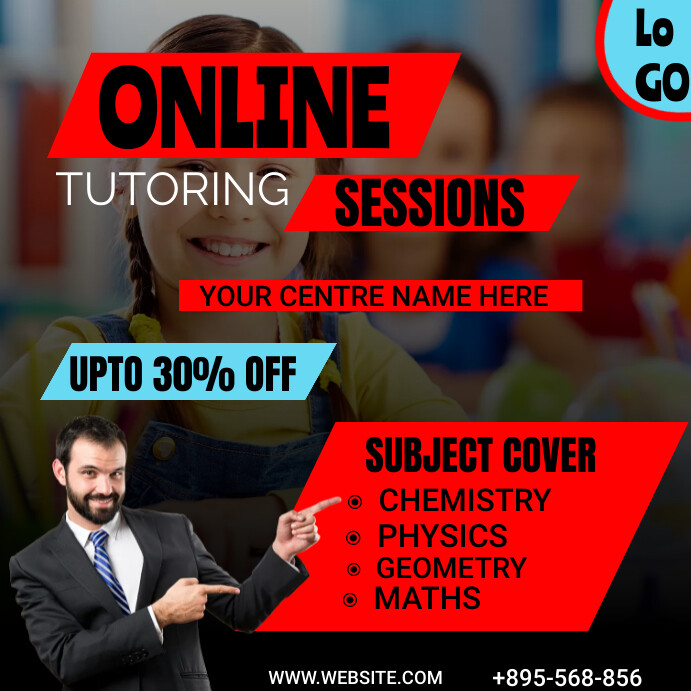 online tutoring sessions / online classes Template | PosterMyWall