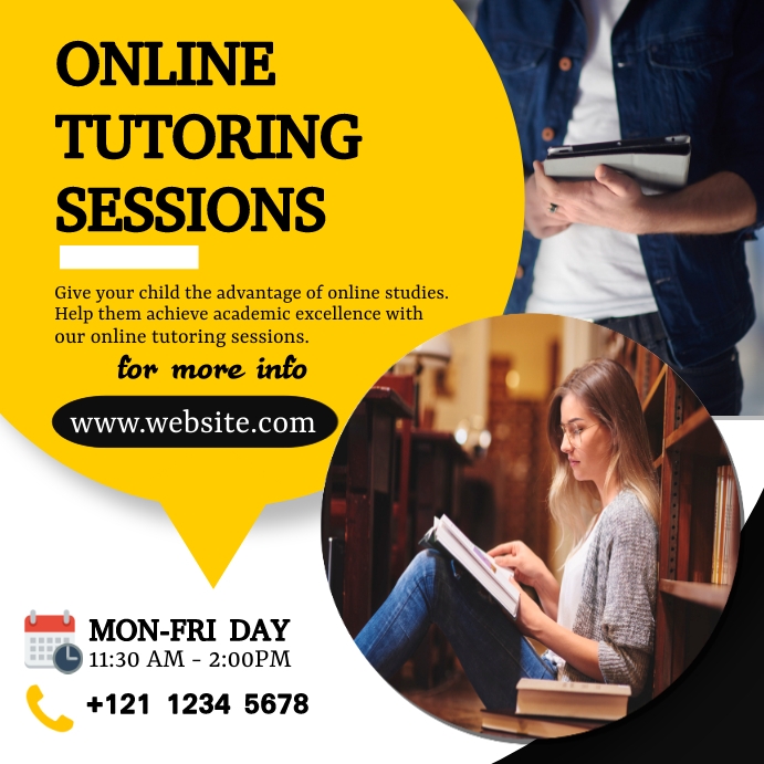 Tutor Copy Copy of ONLINE TUTORING TEMPLATE | PosterMyWall
