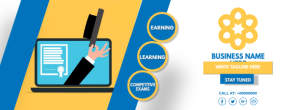 白色 Educational Services Promotion Facebook Cover Photo Template