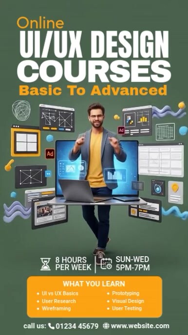 Online UI/UX Design Course Instagram-verhaal template