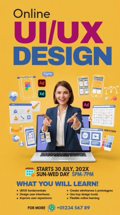 Online UI/UX Design Course Instagram-verhaal template