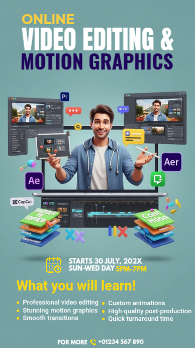 Copy of Online Video Editing Course | PosterMyWall