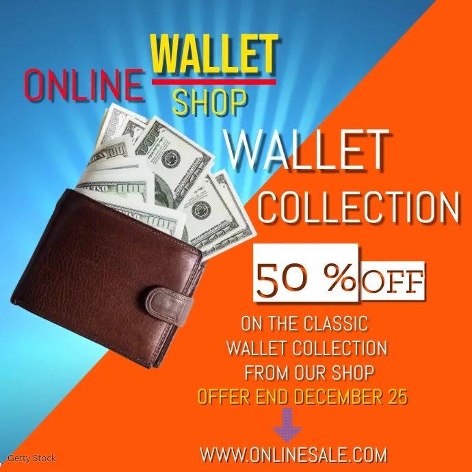 Online Wallet Collection ad Template | PosterMyWall