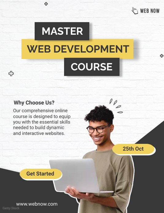 Online web development course template | PosterMyWall