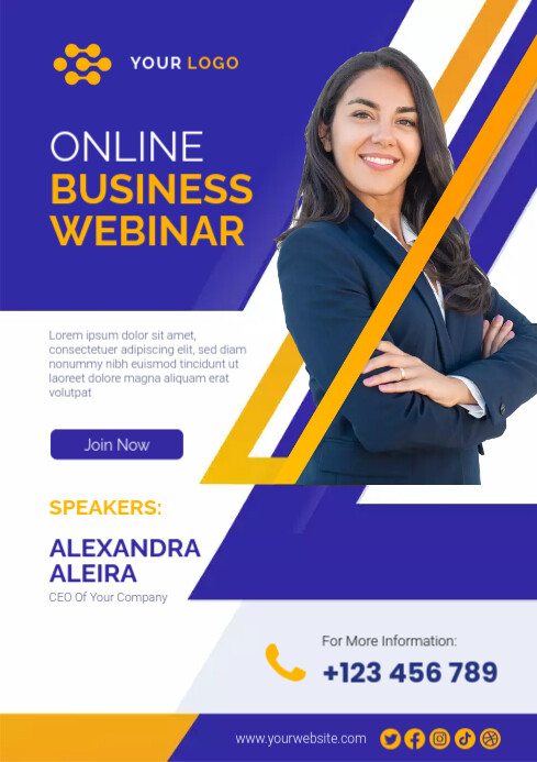 Online Webinar Business Poster Template | PosterMyWall