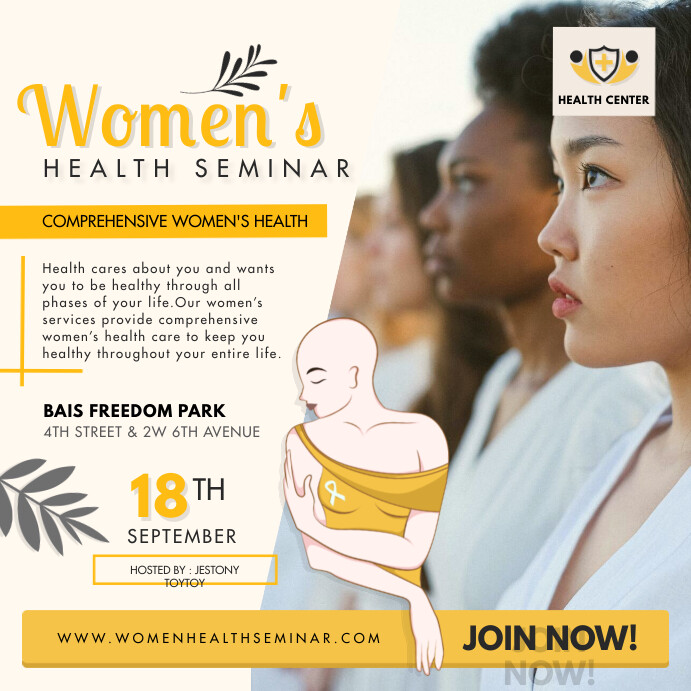 Online Women's Seminar Advertisement Online Instagram 帖子 template