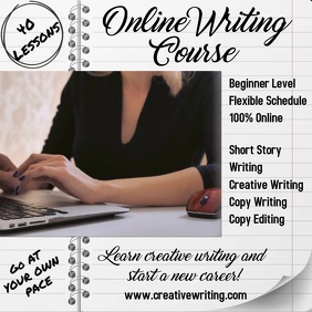 Online Writing Course Video Template Instagram Post