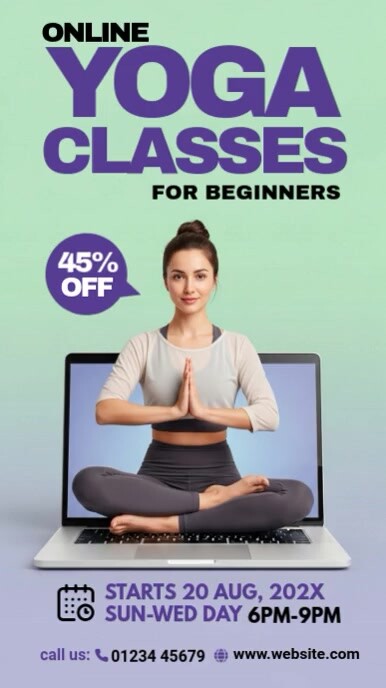 Online Yoga Classes Template | PosterMyWall