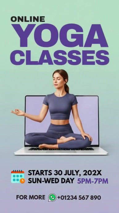 online yoga classes Digital Display (9:16) template