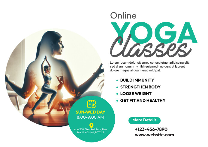 online Yoga Classes Instgaram Post Template | PosterMyWall