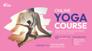 Online Youga Course Banner for Social Media Digitalt display (16:9) template