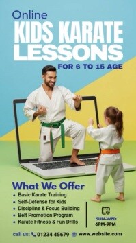 online youth karate classes Instagram Reel template