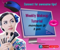 online youtube facebook tutorials channel mak Stort rektangel template