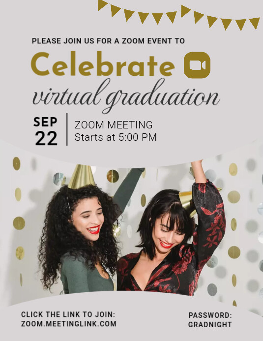 Online Zoom Virtual Graduation Party Invite Template | PosterMyWall