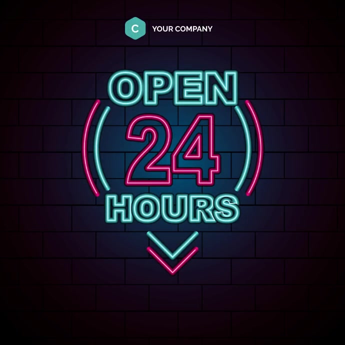 Open 24/7 Hourse Retail Template PosterMyWall