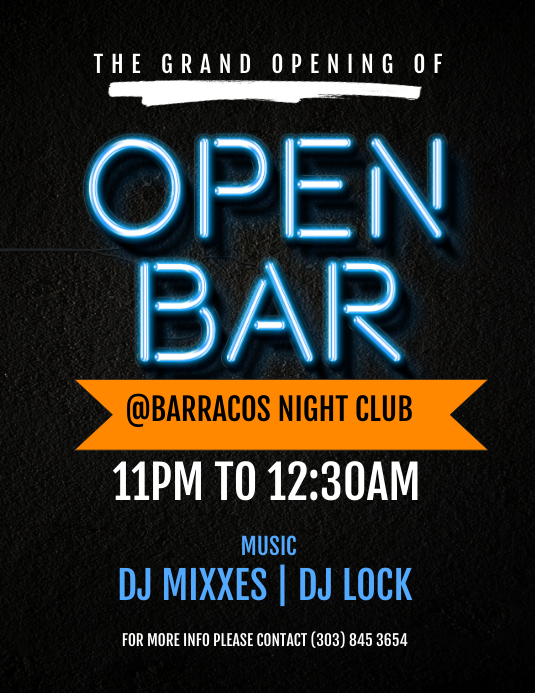 Open Bar Flyer Template PosterMyWall