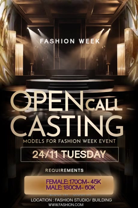 Open Casting Call Poster Templates โปสเตอร์