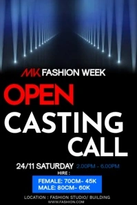 Model Casting Call Flyer Templates Poster