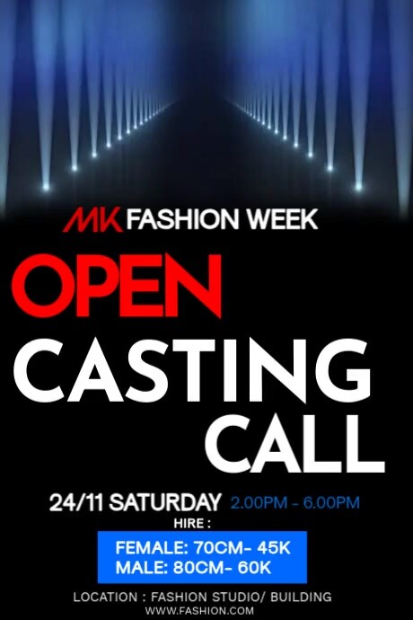 Model Casting Call Flyer Templates PosterMyWall
