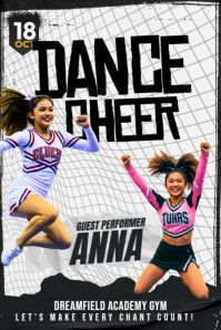 Open cheer tryouts poster Affiche template
