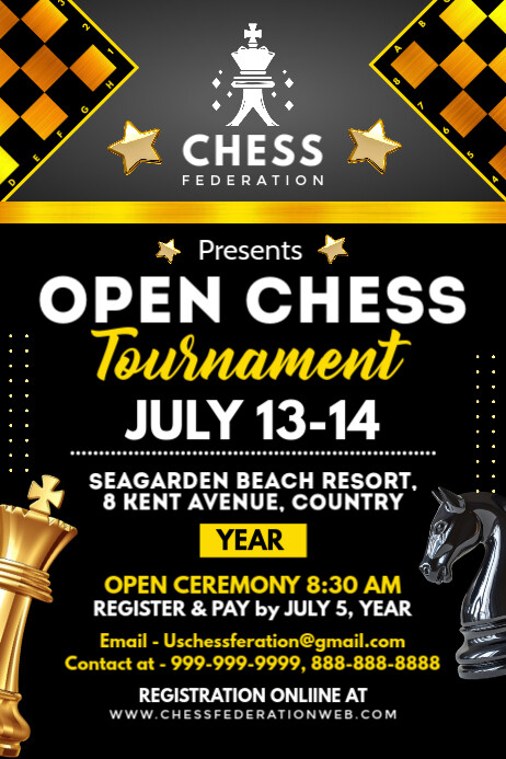 Open Chess Tournament Promo Template | PosterMyWall