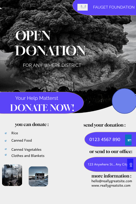 Donate Design Open Donation Template | PosterMyWall
