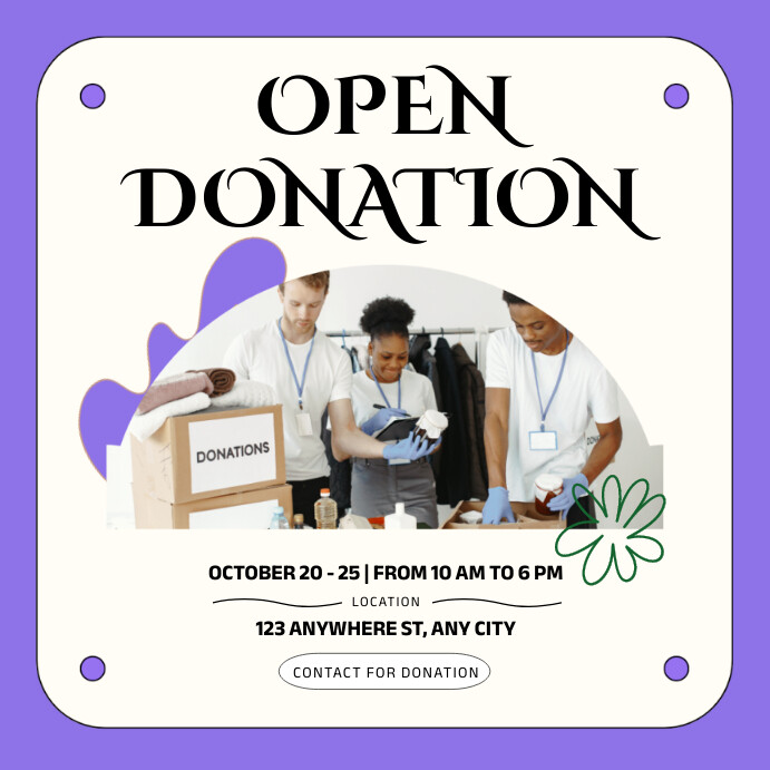 Open Donation Instagram Post template