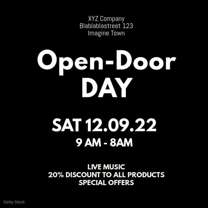 Open Door Day Opening Explosion Celebration Template Postermywall